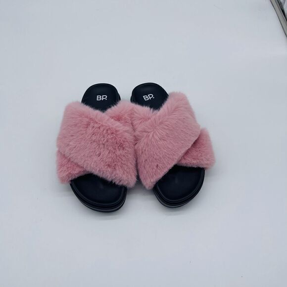 Bp. Pink fur faux slide - Picture 1 of 5